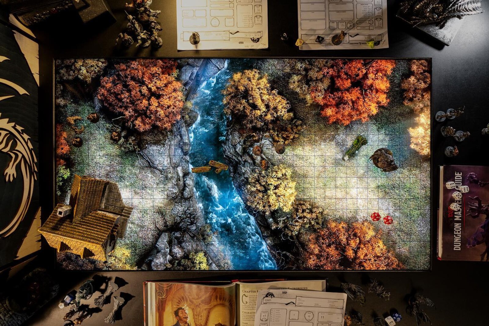 Dynamic Dungeons animated battle map on a tabletop