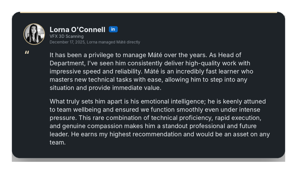 LinkedIn recommendation from Lorna O'Connell